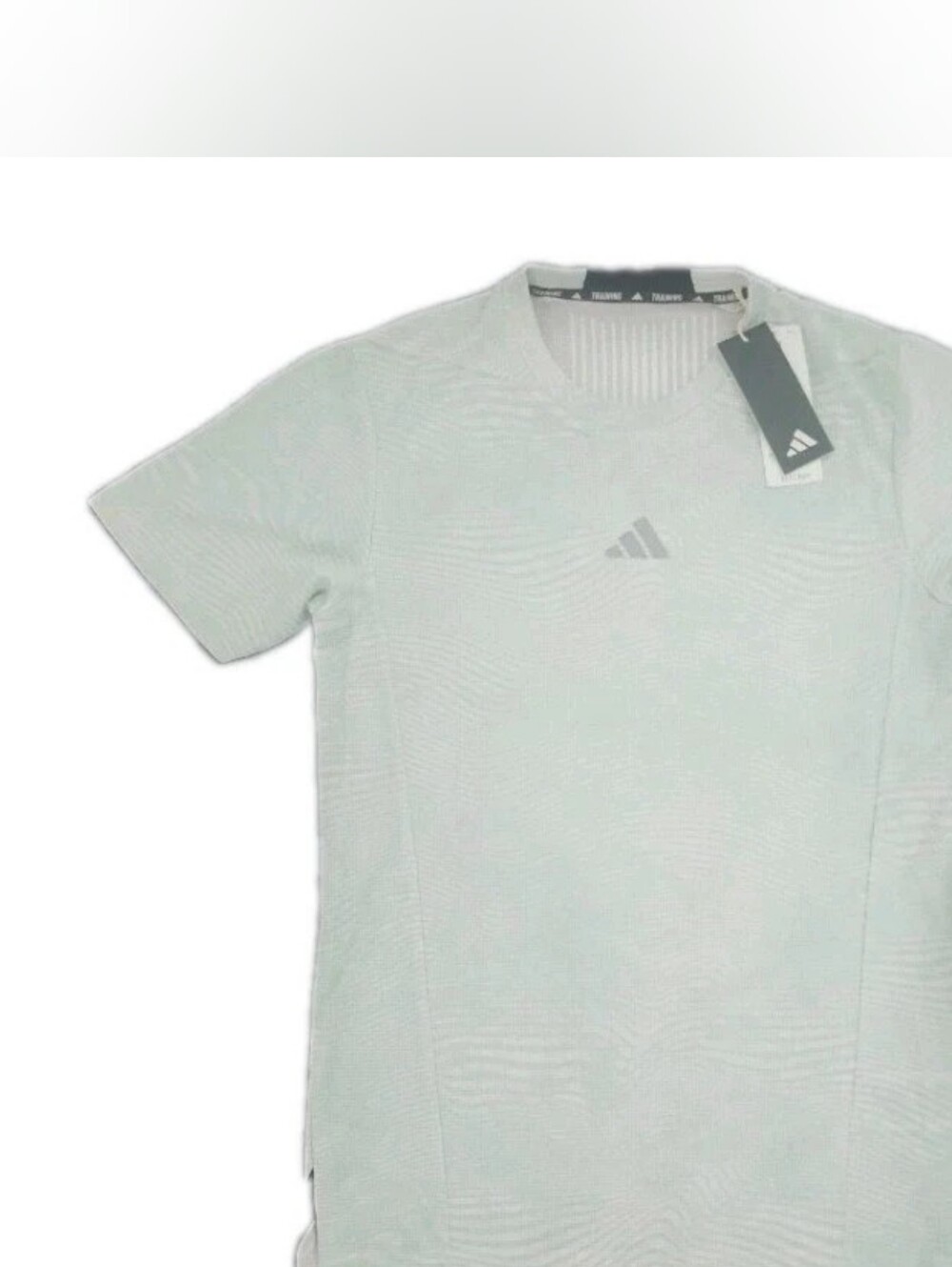 Adidas Men's D4T Heat.Rdy All-Over Print White / Linen Green Training Tee Small